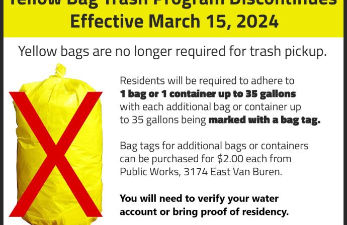 Yellow Bag Program Discontinued Effective March 15, 2024